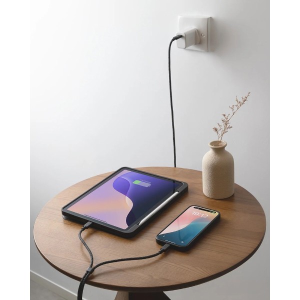 Фото - Перехідник Native Union Belt Cable USB-C to 2 USB-C 140W Cosmos Black 2 м (BELT-C-2C-COS)