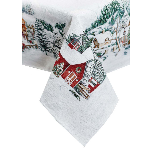 Фото - Скатертина прямокутна Прованс Зимове місто 135х260 см (031297)