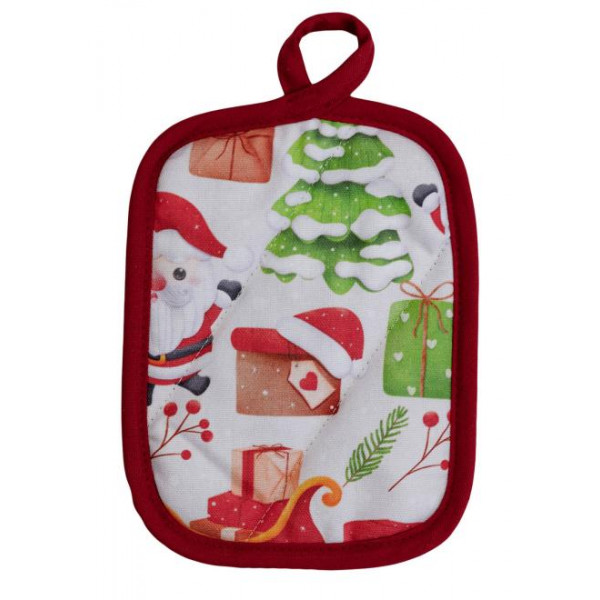 Фото - Набір прихваток Прованс Санта на білому 27х18 см (035793)