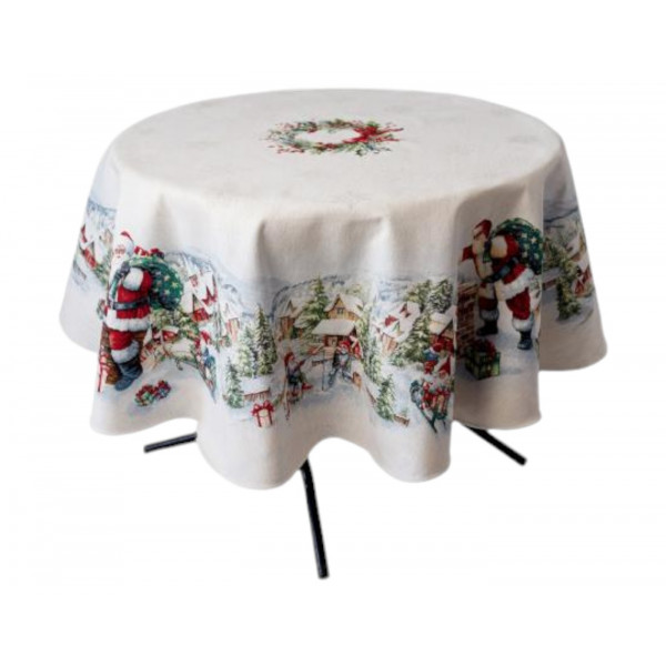 Фото - Скатертина кругла Прованс Снігова зима D180 см (037482)