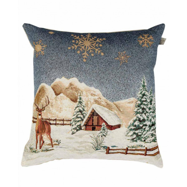 Фото - Наволочка Прованс гобелен  Блакитне сяйво 45х45 Олень (031385) Фото - Наволочка Прованс гобелен  Блакитне сяйво 45х45 Олень (031385)