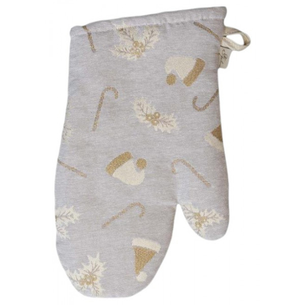 Фото - Прихватка-рукавица Прованс Шапочки на бежевом 32х18 см (036842)