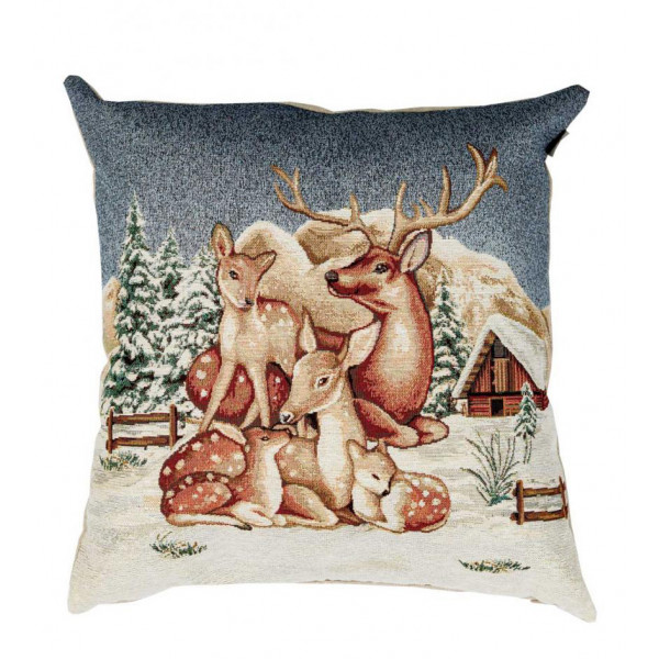 Фото - Наволочка Прованс гобелен  Блакитне сяйво 45х45 Оленята (031375) Фото - Наволочка Прованс гобелен  Блакитне сяйво 45х45 Оленята (031375)