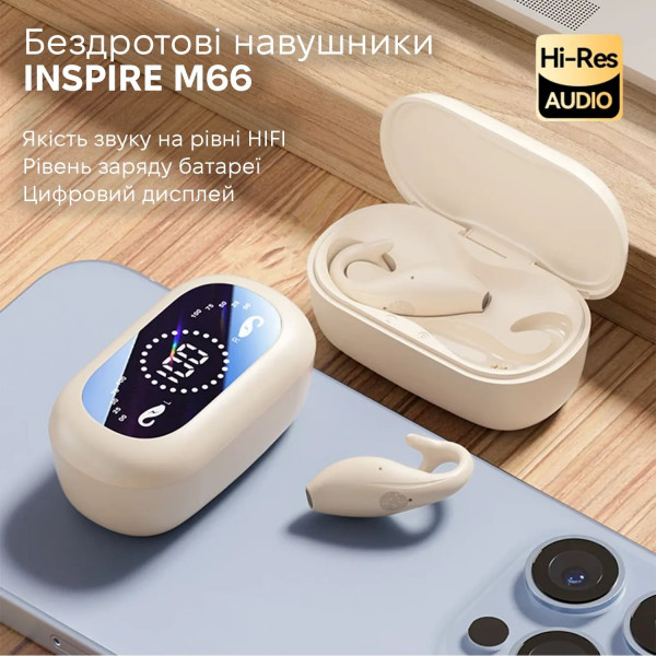 Фото - Навушники вкладиші бездротові TWS INSPIRE M66 skin
