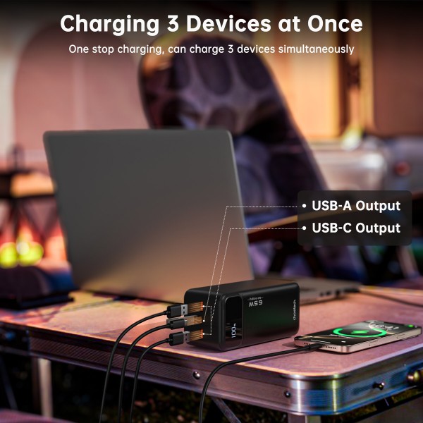 Фото - Батарея мобильная Choetech PD 50000mAh 65W Black (B733-CCBK)