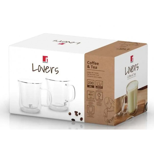 Фото - Набор чашек с двойными стенками Bergner Coffee & tea lovers 230 мл 2 шт. (BG-20115-MM)