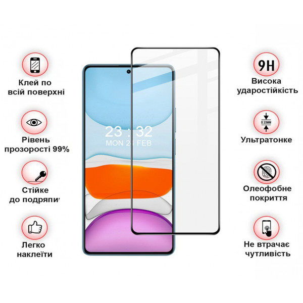 Фото - Защитное стекло для смартфона BeCover Xiaomi Redmi Note 13 Black (710363)