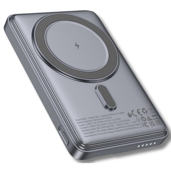Фото - Батарея мобильная HOCO Q46 Title PD20W Magnetic 5000 mAh Grey (714988)