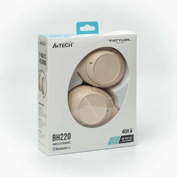 Фото - Навушники повнорозмірні бездротові A4tech Fstyler Bluetooth 5.3 Wireless (BH220 Beige)