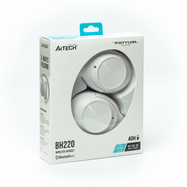 Фото - Навушники повнорозмірні бездротові A4tech Fstyler Bluetooth 5.3 Wireless (BH220 White)