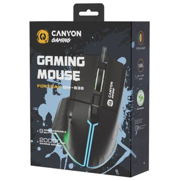 Фото - Мышь проводная игровая Canyon Fortnax GM-636 Black (CND-SGM636B)