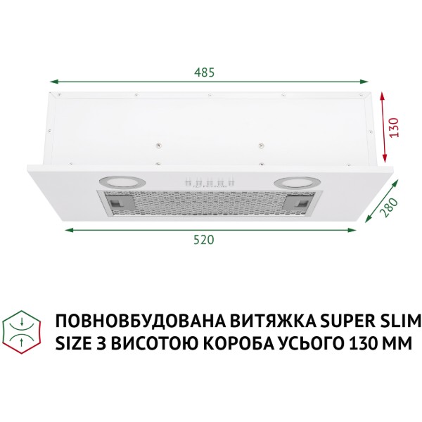 Фото - Витяжка вбудована Perfelli BI 5252 WH 700 LED