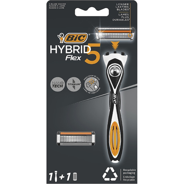 Фото - Станок чоловічий BIC Hybrid 5 Flex система 1 шт. (3086124143950)