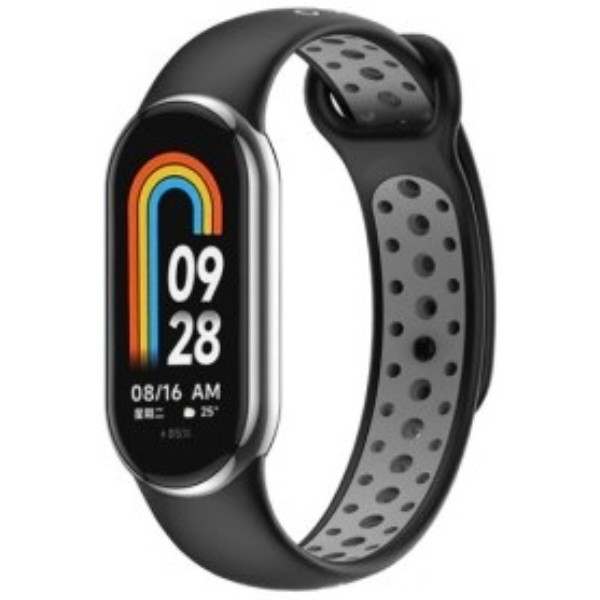 Фото - Ремінець для фітнес-браслета BeCover Vents Style for Xiaomi Mi Smart Band 9 Black-Gray (711983)
