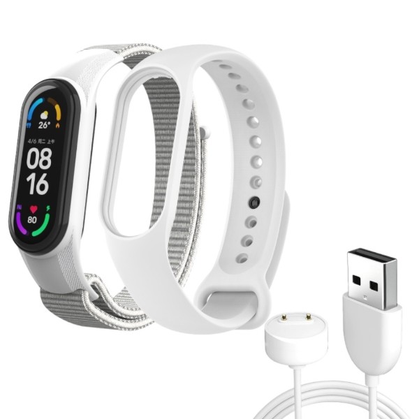 Фото - Ремешок для фитнес-браслета Armorstandart Set for Xiaomi Mi Band 7/6/5 New Style White (ARM77041)