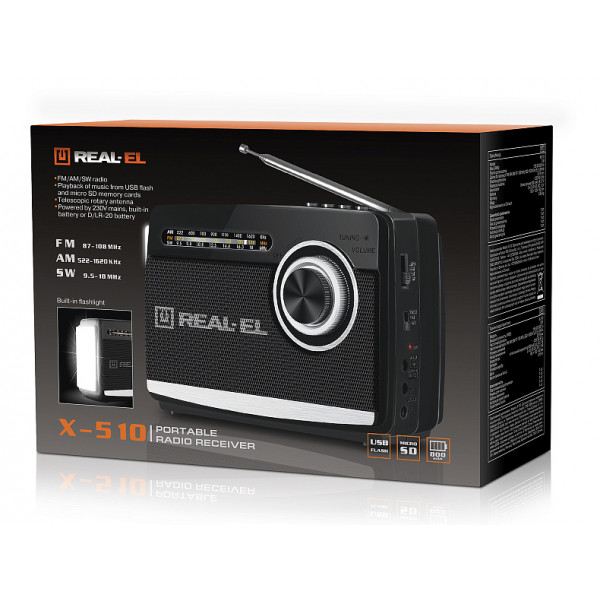 Фото - Радіоприймач REAL-EL X-510 Black