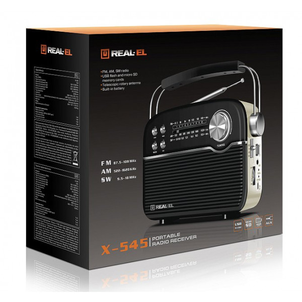 Фото - Радіоприймач REAL-EL X-545 Black