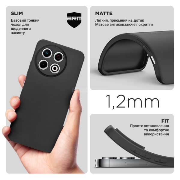 Фото - Чехол для смартфона Armorstandart Matte Slim Fit for Tecno Spark 30 Pro 4G (KL7) Camera cover Black (ARM83317)