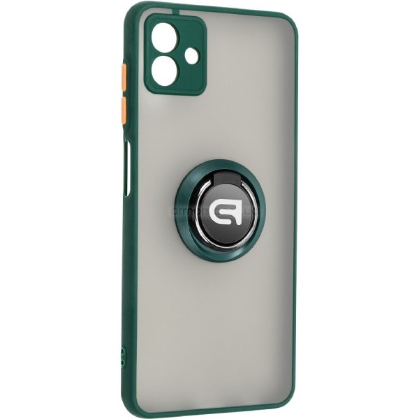 Фото - Чохол для смартфону Armorstandart Frosted Matte Ring for Samsung A04 (A045) Dark Green (ARM68343)