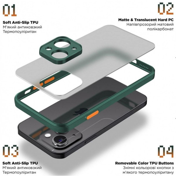 Фото - Чохол для смартфону Armorstandart Frosted Matte for Xiaomi Redmi Note 12 4G Dark Green (ARM67733)
