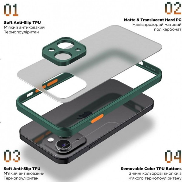 Фото - Чохол для смартфону Armorstandart Frosted Matte for Xiaomi Redmi Note 12 Pro 4G Dark Green (ARM68324)