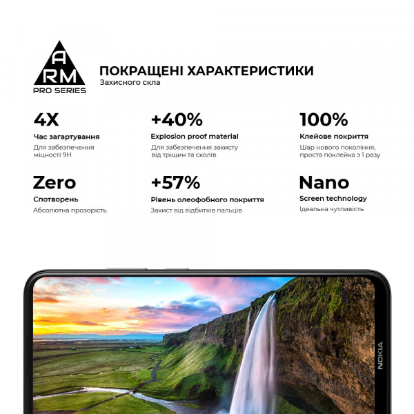 Фото - Захисне скло для смартфону Armorstandart Pro for Nokia 3.4 Black (ARM59580)