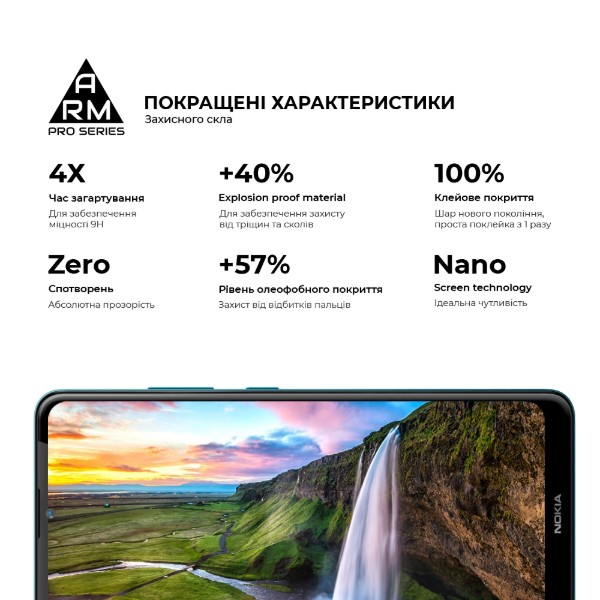Фото - Защитное стекло для смартфона Armorstandart Pro for Nokia 2.4 Black (ARM59579)
