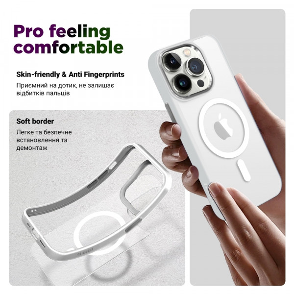 Фото - Чохол для смартфону
 Armorstandart Unit MagSafe for Apple iPhone 13 Pro Matte Clear Silver (ARM70463)