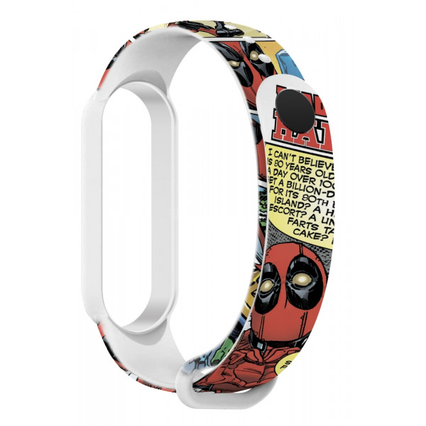 Фото - Ремешок для фитнес-браслета Armorstandart Superhero for Xiaomi Mi Band 7/6/5 DP Comix White (ARM59252)