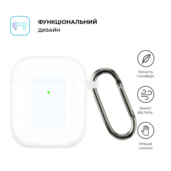 Фото - Чохол для навушників Armorstandart Ultrathin Silicone Case With Hook for Apple AirPods 2 Transparent (ARM59694)