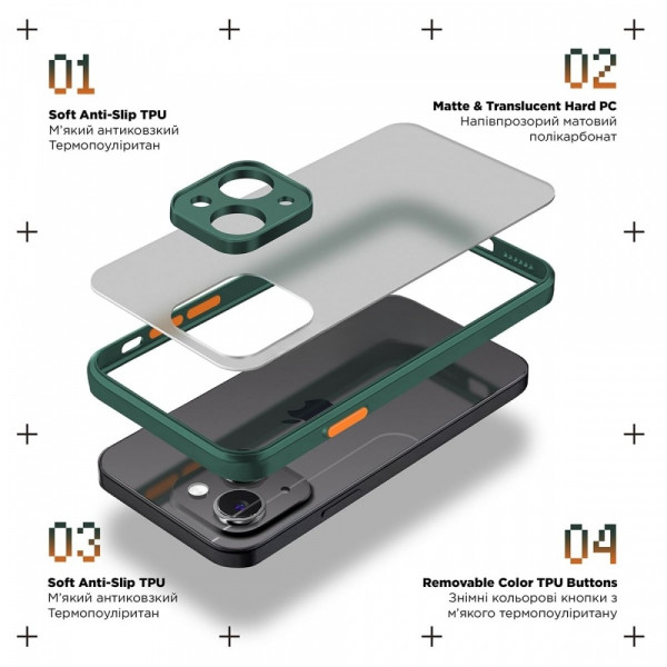 Фото - Чехол для смартфона Armorstandart Frosted Matte for Samsung S21 FE Dark Green (ARM70487)