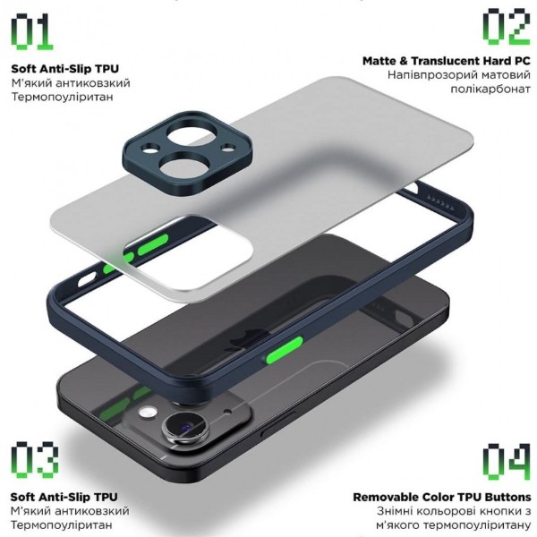 Фото - Чохол для смартфону Armorstandart Frosted Matte for Xiaomi Redmi 12C Navy Blue (ARM66747)