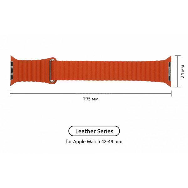Фото - Ремінець для смарт-годинника Armorstandart Leather Loop for Apple Watch 42/44/45/49mm Orange (ARM57837)