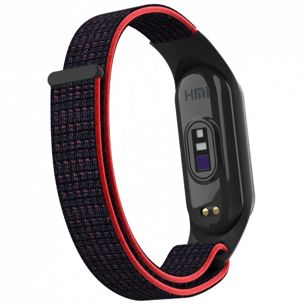 Фото - Ремінець для фітнес-браслету Armorstandart for Xiaomi Mi Band 7/6/5/4 Black / Red (ARM67843)