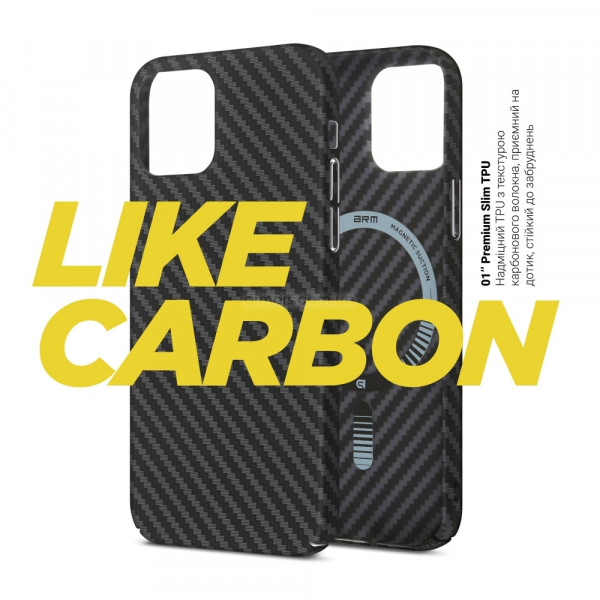 Фото - Чехол для смартфона Armorstandart LikeCarbon MagCase for Apple iPhone 14 Plus Black (ARM66364)