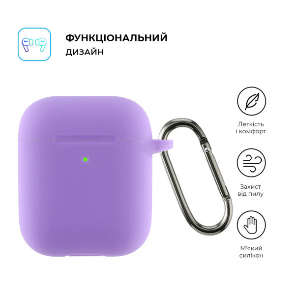 Фото - Чохол для навушників Armorstandart Ultrathin Silicone Case With Hook for Apple AirPods 2 Purple (ARM59690)