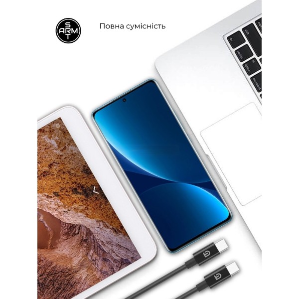 Фото - Мережевий зарядний пристрій Armorstandart ABMHJ83 20W USB-C Black + кабель USB-C to USB-C (ARM77723)