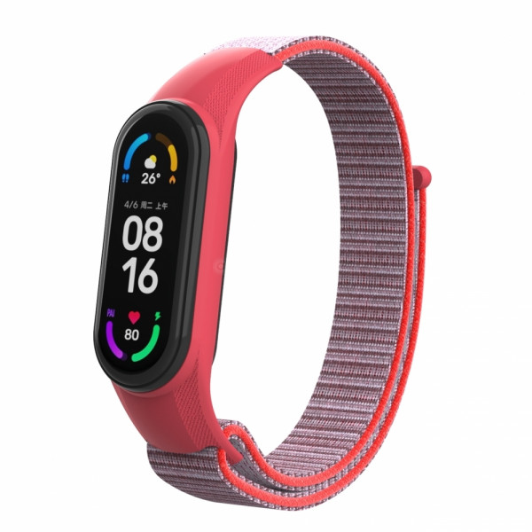 Фото - Ремінець для фітнес-браслету Armorstandart for Xiaomi Mi Band 7/6/5/4 Grey / Red (ARM67853)