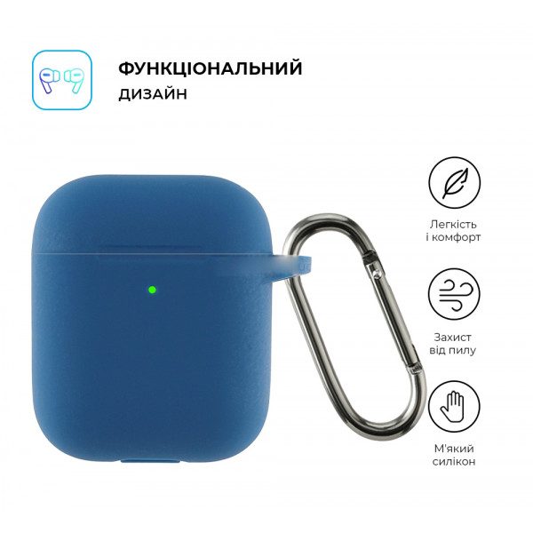 Фото - Чехол для наушников Armorstandart Ultrathin Silicone Case With Hook for Apple AirPods 2 Lake Blue (ARM59683)