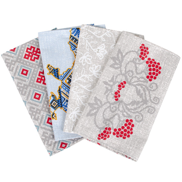 Фото - Набір рушників Biltex вафельних Традиції 34х60 4 шт. (2000998979898)