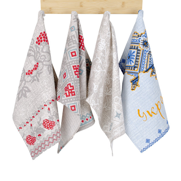 Фото - Набір рушників Biltex вафельних Традиції 34х60 4 шт. (2000998979898)