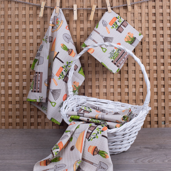 Фото - Набір рушників Biltex вафельних Garden 34х60 4 шт. (2000998979881)