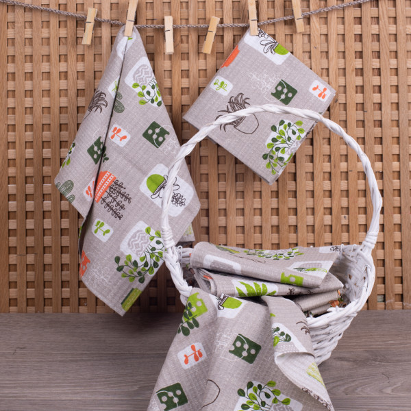 Фото - Набір рушників Biltex вафельних Garden 34х60 4 шт. (2000998979881)