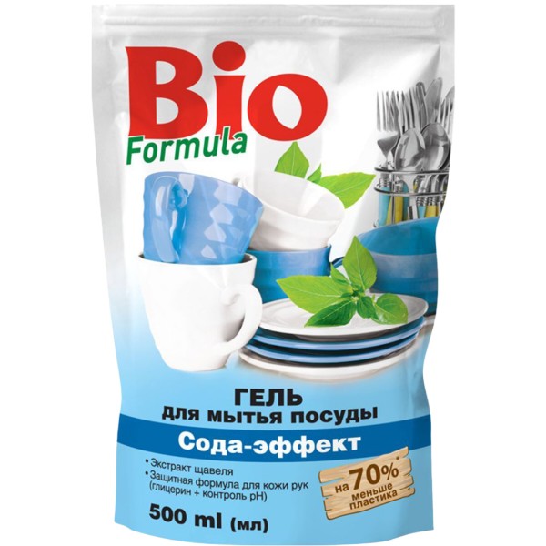 Фото - Засіб для ручного миття посуду BIO Formula 500 мл сода ефект (4823015922725)