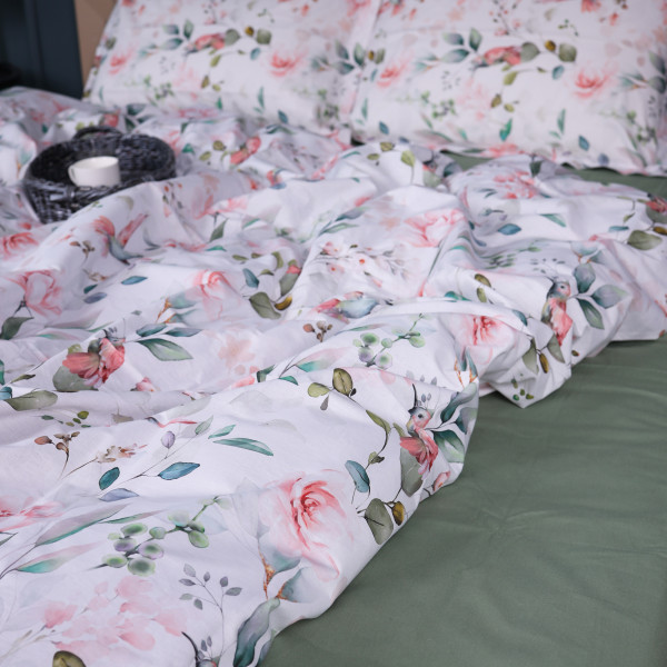 Фото - Комплект постільної білизни MirSon King Size 220х240 см 00-9 Birds and Flowers Поплін (2200009709135)