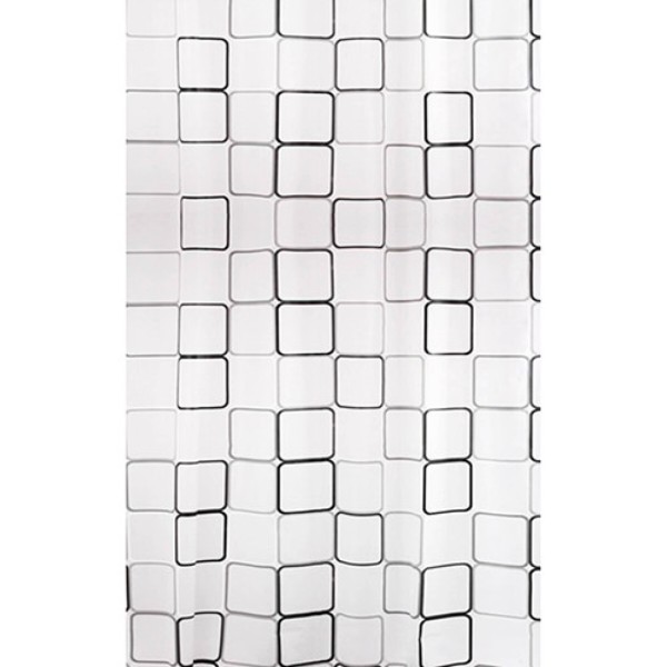 Фото - Шторка для ванной комнаты BISK PEVA MALTA 2 Black/White (06894)