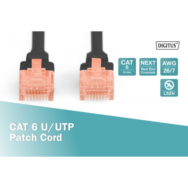 Фото - Кабель патч-корд Digitus CAT 6 UTP 10 м Black (DK-1617-100/BL)