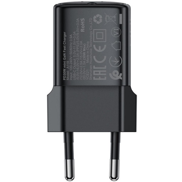 Фото - Сетевое зарядное устройство AceFast 1xUSB-C 30W Gan A118 Fast Charger Black (6974316284994)