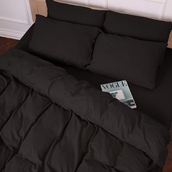 Фото - Комплект постільної білизни MirSon 002 Black 2x143x210 см (2200009648274)