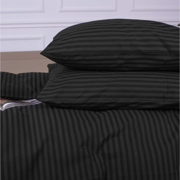 Фото - Наволочка MirSon Ranforce Elite 17-0611 Stripe Black 70х70 см (2200008200046)